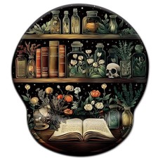 LIMKRIAN Goth Book Ergonomic Mouse Pad w/ Wrist Rest, Non-Slip, Gaming