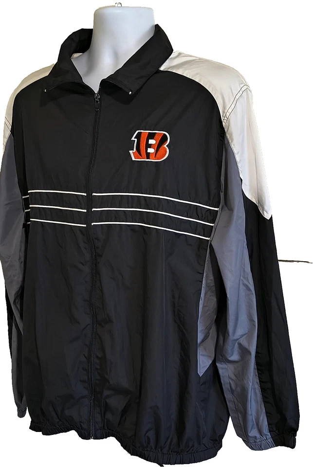 Cincinnati Bengals Jacket Mens XL Black Gray NFL Football G-III Windbreaker - Image 3 of 4