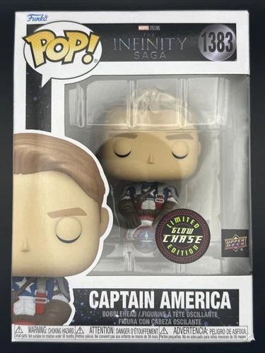 Funko Pop! Marvel - Captain America (Glow Chase) #1383 - Upper Deck Exclusive