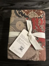 NEW Pottery Barn Valentina Rosewood Quilted  Euro Sham Brown Green Rust NWT