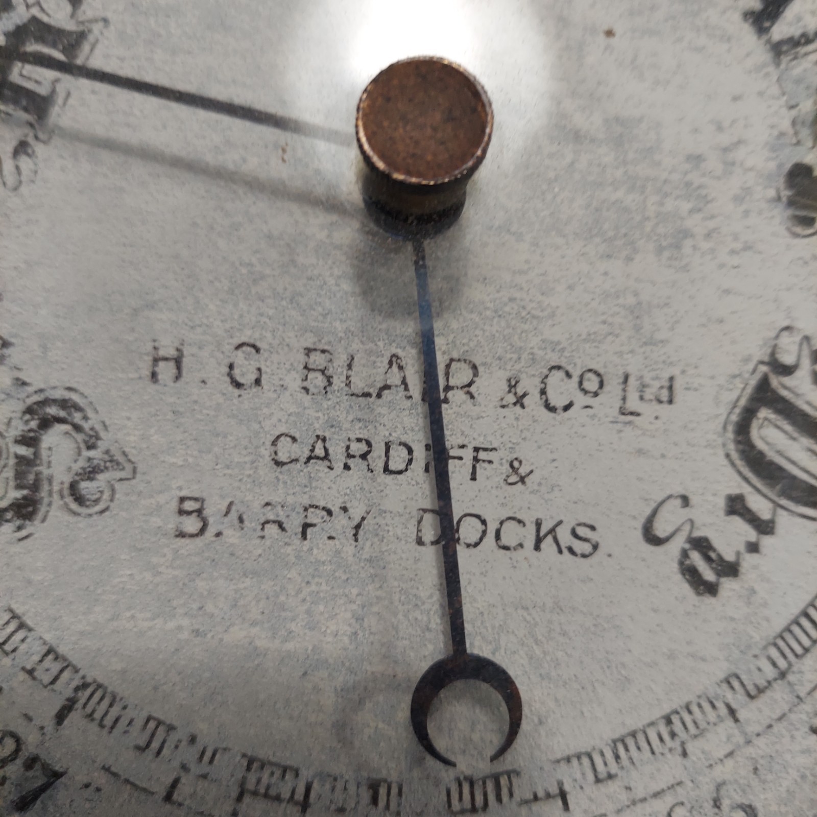 Vtg H.G. Blair & Co Ltd Aneroid Barometer Wood Case Glass Face