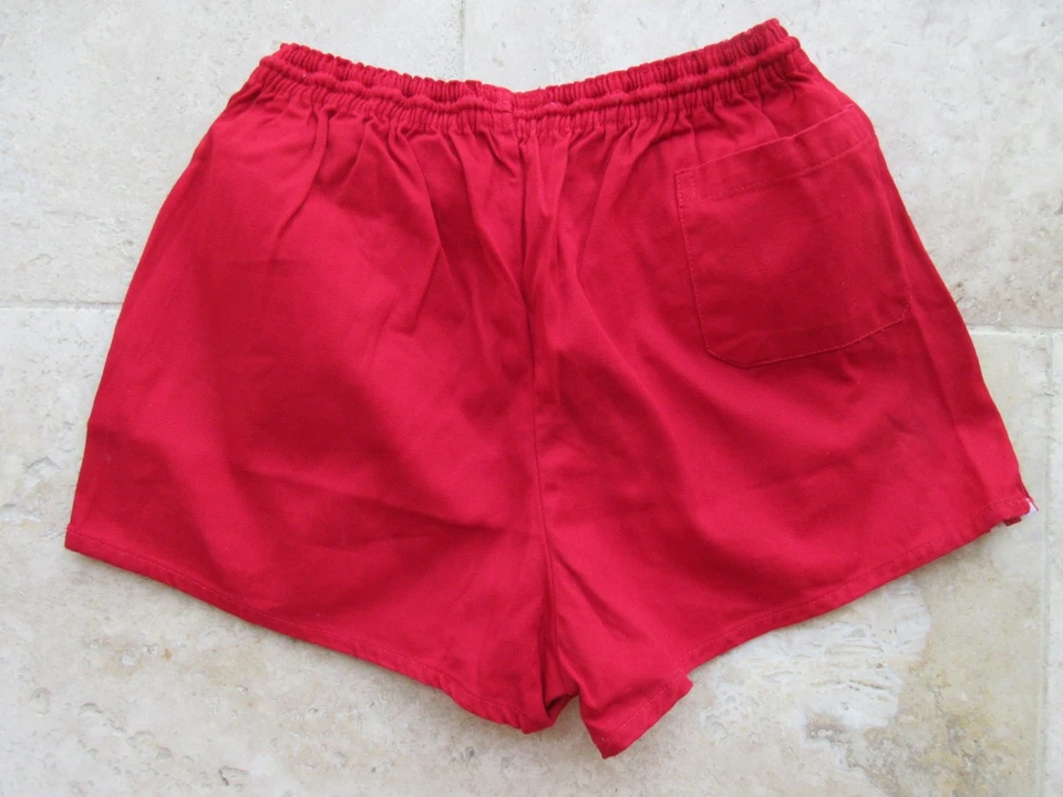 Short ADIDAS vintage coton rouge VENTEX sport 80'S TREFOIL * ÉTAT NEUF * 85 M - Photo 3/3