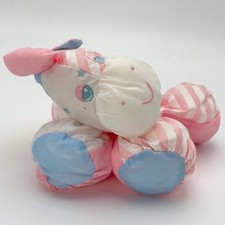 Vintage 1991 Fisher Price Puffalump HORSE Pony Pink Striped Plush Toy