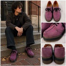 Dr Martens 8380 Vintage 90s Purple Suede Platform Oxford MIE England UK 8