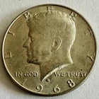 1968 D 40% Silver Kennedy Half Dollar Coin (50c)/Circulated/Denver/US Mint/JFK12