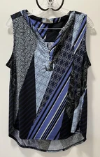 Dana Buchman Woman’s Size: L Blue Multi Color Sleeveless Blouse/Top
