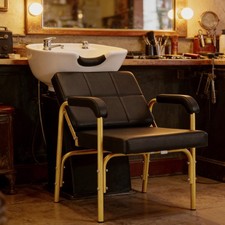 Black Recliner Barber Shampoo Chair Salon Spa Beauty