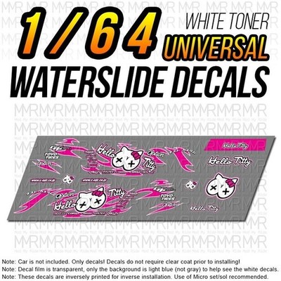1/64 Scale HELLO KITTY DRIFT White Toner Universal WaterSlide