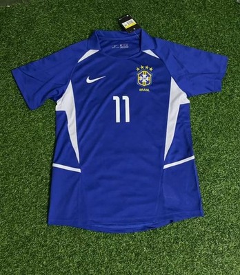 Ronaldinho Gaucho Brazil 2002 World Cup Retro Blue Jersey | eBay