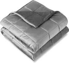 Weighted Blanket King Size 30lb 80"x87" Minky Fleece Heavy Blanket Adults Grey
