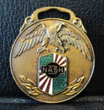 NASH Motors Company Kenosha Wisconsin Eagle Trademark Logo Watch Fob Car Auto