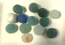 marble sea glass  from japan Surf-Tumbled Beach Glass half
