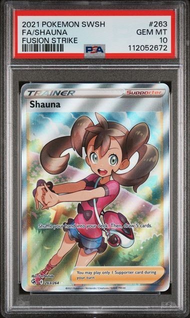 PSA 10 Shauna 263/264 Full Art Trainer Fusion Strike Pokemon Card Gem Mint ENG