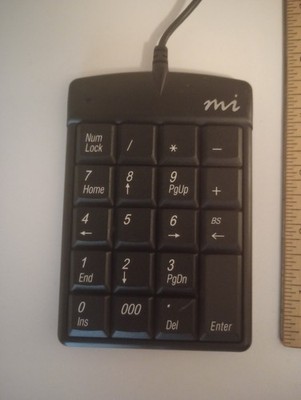 Micro Innovations KB25B-F USB Numeric Keypad Black Tested Working Num Lock LED