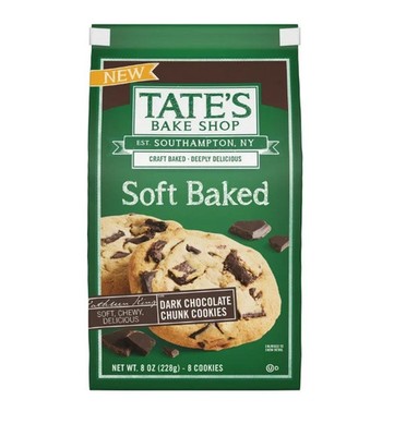 Tate's Bake Shop Soft Baked Cookies, Dark Chocolate Chunk, 8 oz