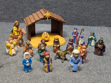 MARDEL Christian Children's Christmas Nativity Set Manger Kids Mary Jesus VNTG