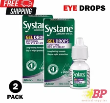 (2x) ! Systane Lunricant GEL DROPS Dry Eye Relief 10mL Day Night EXP 11/2026