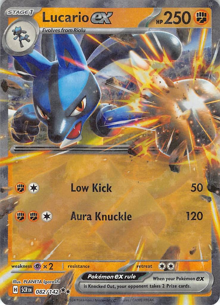 Lucario ex 82/142 Double Rare Stellar Crown Pokemon Near Mint