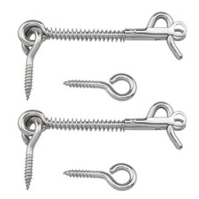 Lovelysp 2PCS 3-Inch Stainless Steel Spring Hook and Eye 3 Inch, Silver