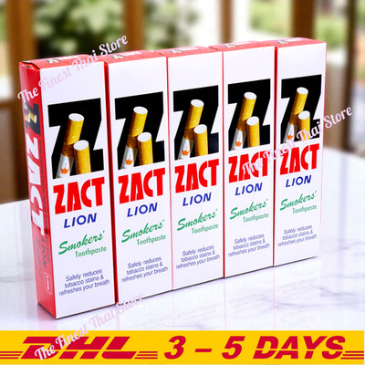 Zact Lion Toothpaste Smokers Removing Tar Teeth Stain Whiten 160g pack 5