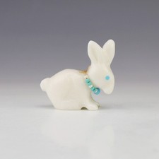 NATIVE AMERICAN ZUNI MARBLE RABBIT FETISH BY ANDRES LEMENTINO