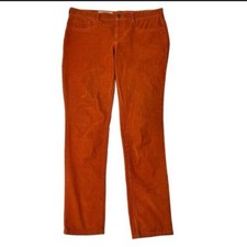 Pilcro And The Letterpress Anthropologie Women's Orange Serif Corduroy Pants 29