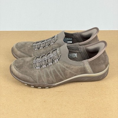 Skechers Slip-Ins Breathe Easy Home Body Sneakers Womens 6 Taupe Tan Memory Foam