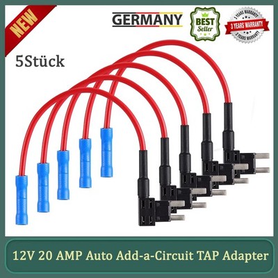20V 5 Stück Add-a-Circuit Sicherung Hahn Adapter Mini Blade Halter ATM APM