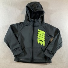Youth Nike Dri Fit Hoodie 4T Gray Fleece Lined Full Zip Athletic Jacket Youth
