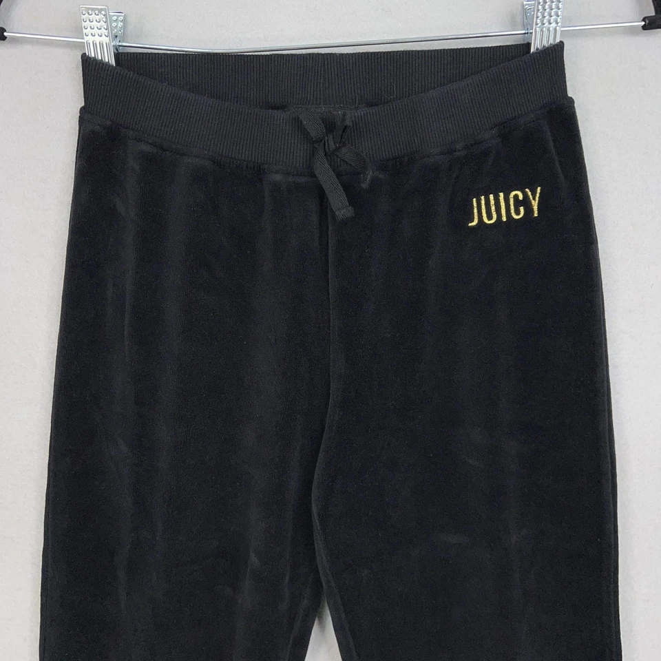 Calça de Moletom Juicy Couture Meninas 12 Veludo Preto Bordado Juicy Couture - Imagem 2 de 4