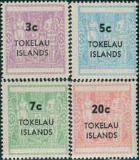 Tokelau 1967 SG12-15 Arms Decimal Overprints set MLH