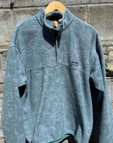 Vintage 1994 Patagonia Tropical Sea Green Synchilla Snap-T Fleece Pullover L