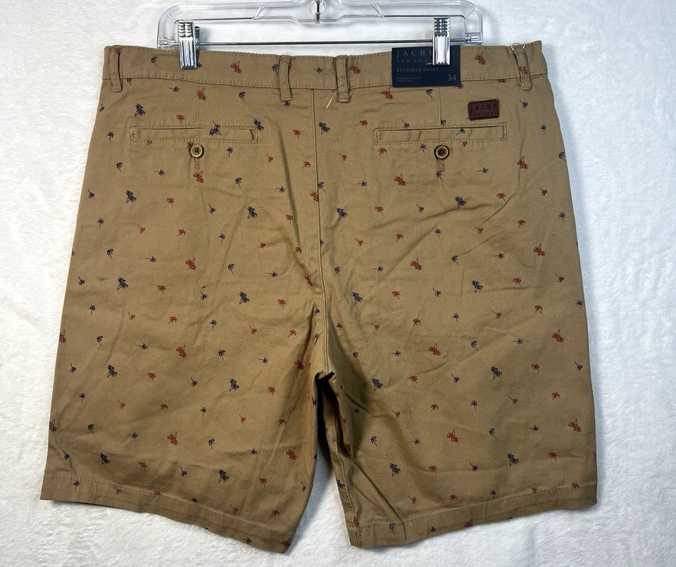 Pantalones Cortos Jachs New York Bleeker 9" Bronceados Palmeras Para Hombre Talla 34 Golf Playa NUEVO Foto 2 de 4