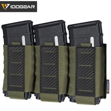 IDOGEAR Tactical Magazine Pouch Triple 5.56 Mag Carrier Carbon fiber Paintball
