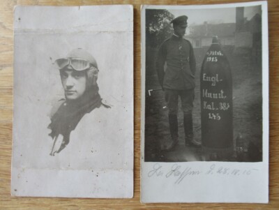 2 alte Portrait  Fotos Pilot / Flugzeugführer aus Braunschweig