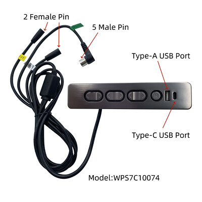 Power Recliner Switch Lift Chair 7 Button Hand Control With USB Model WPS7C10074