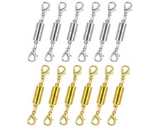 Double Magnetic Necklace Clasp, 12PCS Strong For Jewelry Claps, Gold And Silver