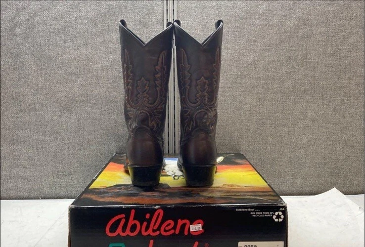 Mujer Marrón Oscuro Botas Vaqueras 8 1/2 Hechas en USA Allene Con Caja Foto 4 de 4