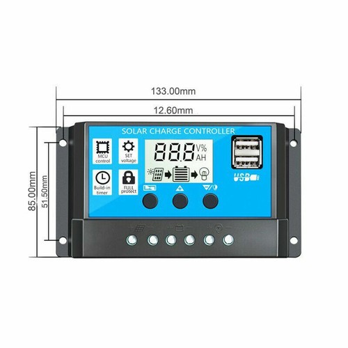 3000W Pure Sine Wave Inverter 12V Power Solar Charge Controller 30A Truck RV Car - Picture 9 of 11
