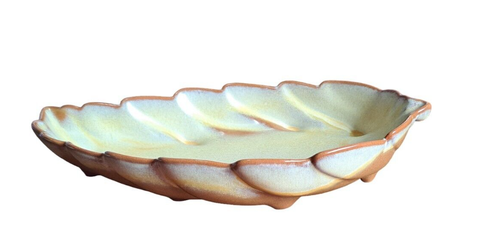 Vintage Frankoma Pottery Large Leaf Dish Desert Gold #226 Fall Cottage Grandma - Picture 3 of 7