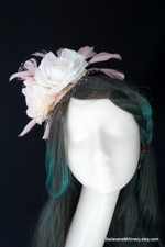 Pink Flower Feathers Headband Fascinator Melbourne Cup Race Derby Wedding Guest