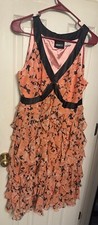 🍑🍑Metrostyle Peach Orange Floral Dress Size 12🍑🍑