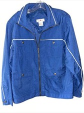Vintage Women  s Stunt Sports Blue Windbreaker Jacket Size Large