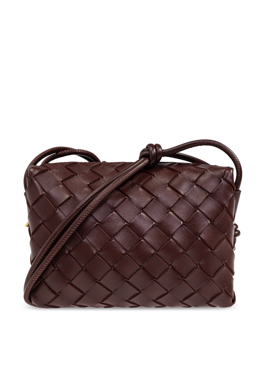 Bottega Veneta Loop Mini $2300 Brown Intrecciato Crossbody Bag New