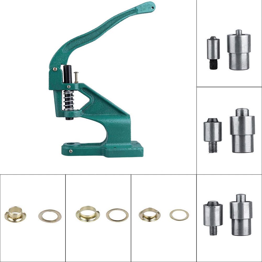 Grommet Eyelet Hole Punch Machine Hand Press 3 Dies & 1500x Grommets 6/10/12mm eBay