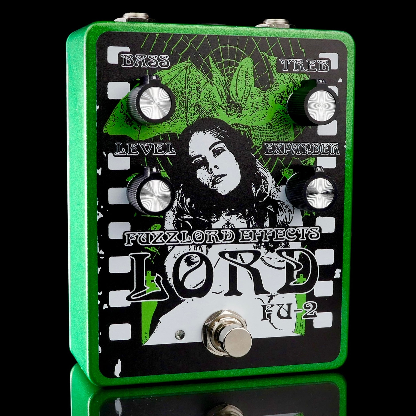 Fuzzlord FU-2 Octave Fuzz Pedal - Green Sparkle