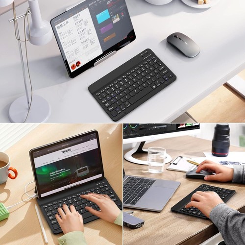 Bluetooth Tastatur Kabellos Keyboard für PC Tablet Notebook Laptop QWERTZ Layout - Bild 8 von 33