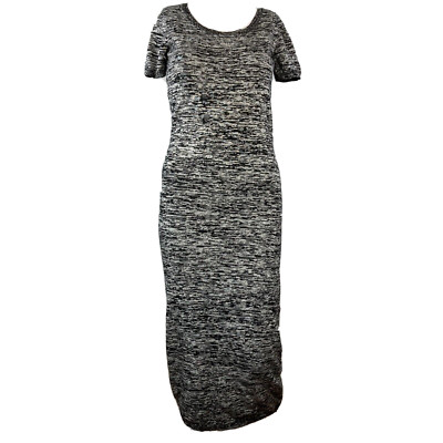 French Connection Dress Womens Sz 4 Black White Wool Stretch Knit Sweater Sheath