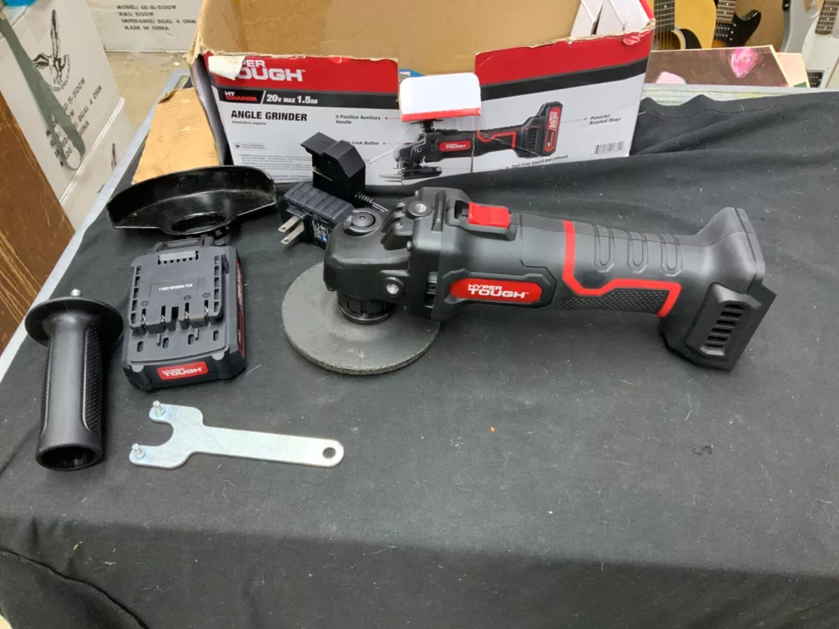 Hyper Tough 20V 1.5Ah Lithium-Ion Angle Grinder, Cordless, 2902.5