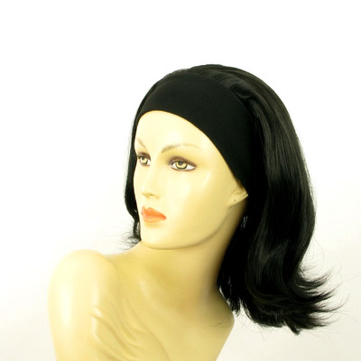 Perruque Femme Style XENA - Longueur Mi-Longue, Noire (1B), Bonnet à Bandeau, Neuf Étiqueté